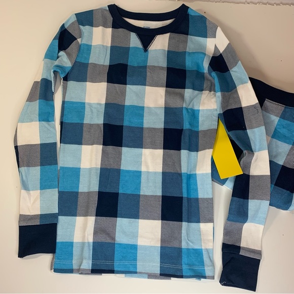 Wondershop Kids Blue Buffalo Plaid Pajama Set Stretchy Plaid Unisex - Picture 14 of 16